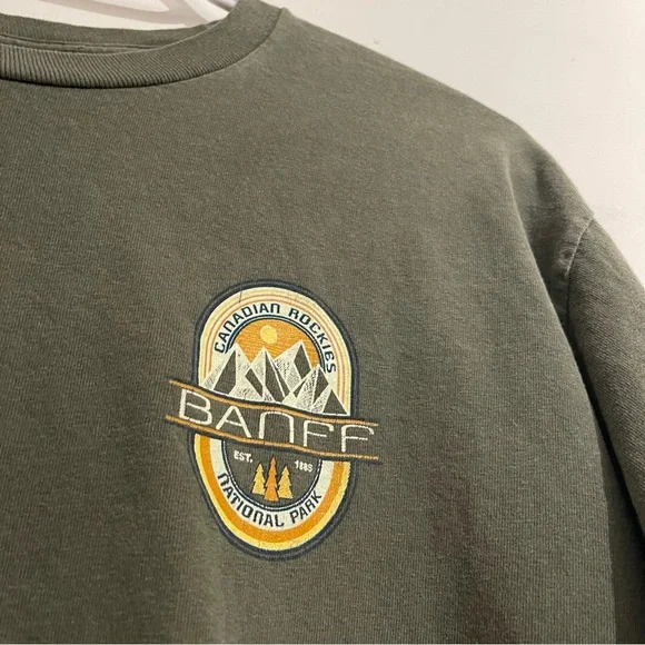 Banff Olive Long Sleeve Men's Tee - Picture 4 of 6